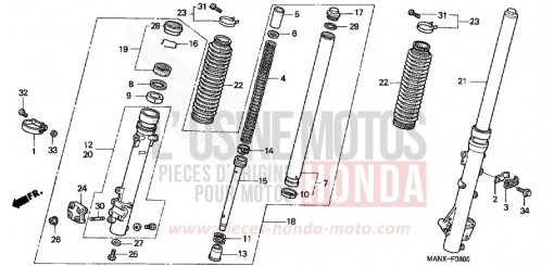 FOURCHETTE AVANT NX650X de 1999